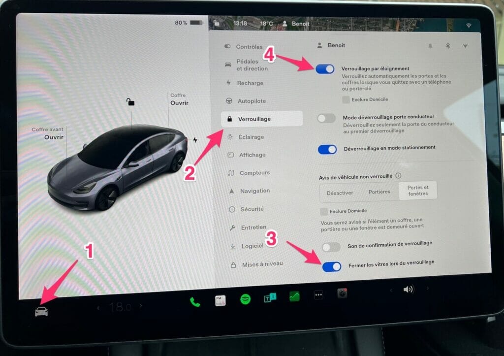 tesla model 3 verrouillage automatique