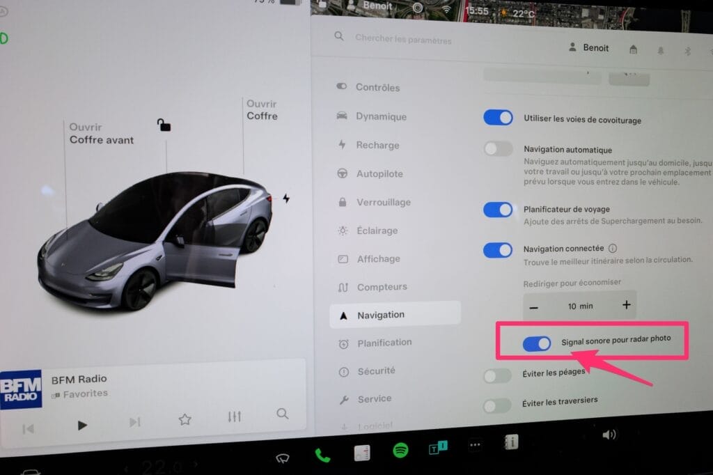 tesla signal sonore photo radar